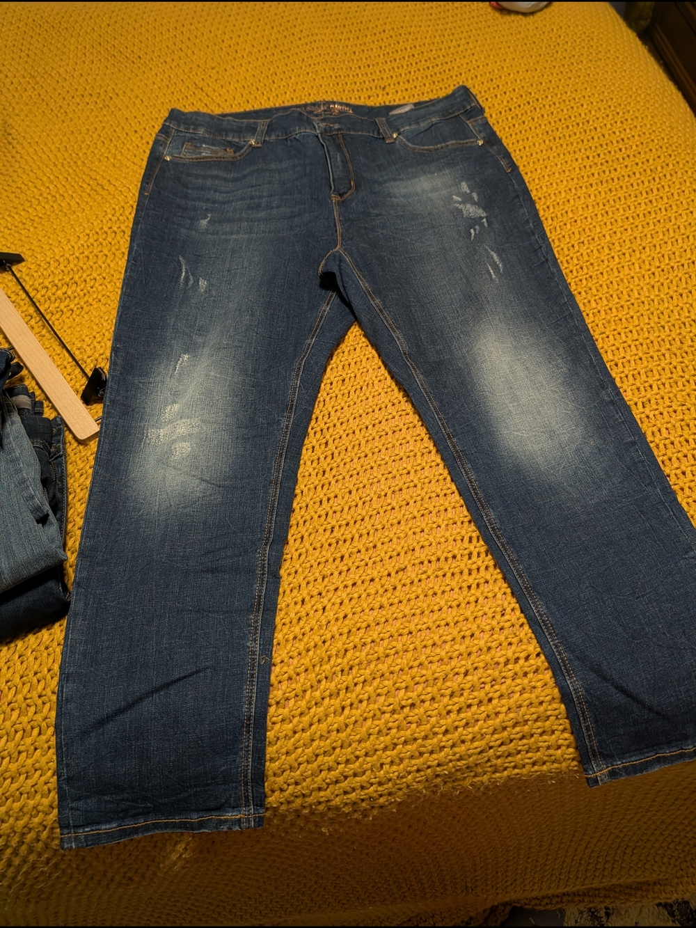 Melissa McCarthy Seven7 Dark Blue Skinny Jeans with Faded Details